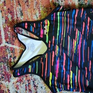 Fila colorful racerback athletic tank top with built-in shelf bra